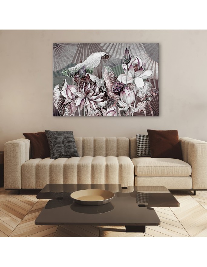 Kwiat lotosu wachlarze - Obraz sypialni canvas | FEEBY