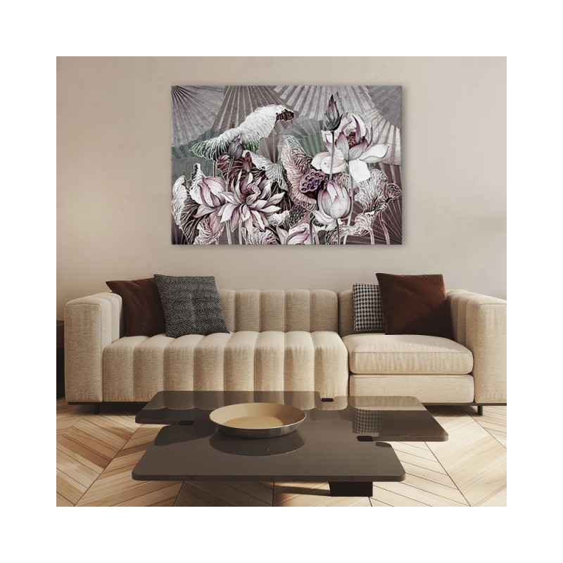 Leinwandbild modern - Heilige Lotos und Fanter | Feeby