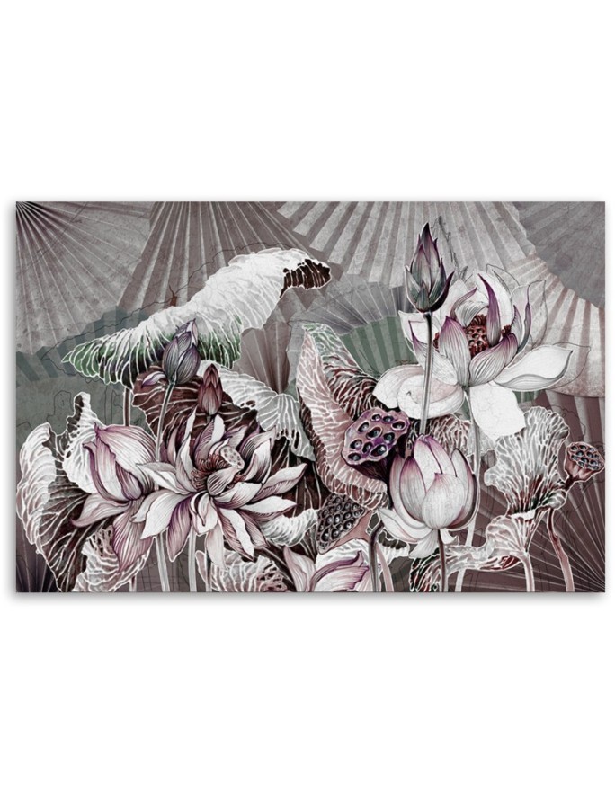 Kwiat lotosu wachlarze - Obraz sypialni canvas | FEEBY