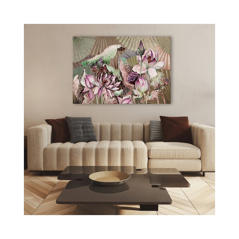 Leinwandbild - Heilige Lotos und Fanter | Feeby