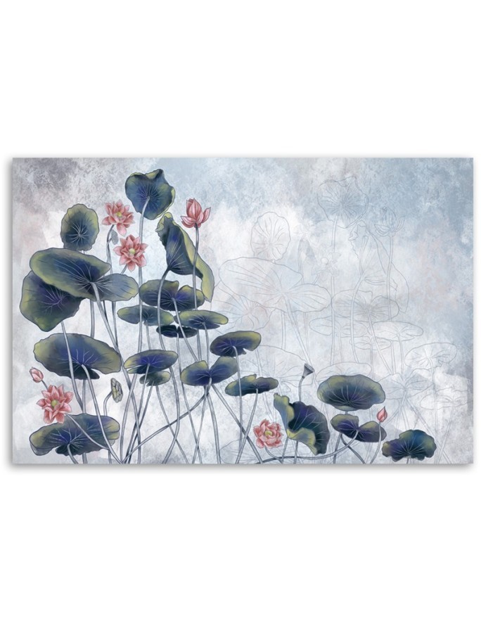 Czerwona lilia wodna - Obraz do sypialni canvas | FEEBY