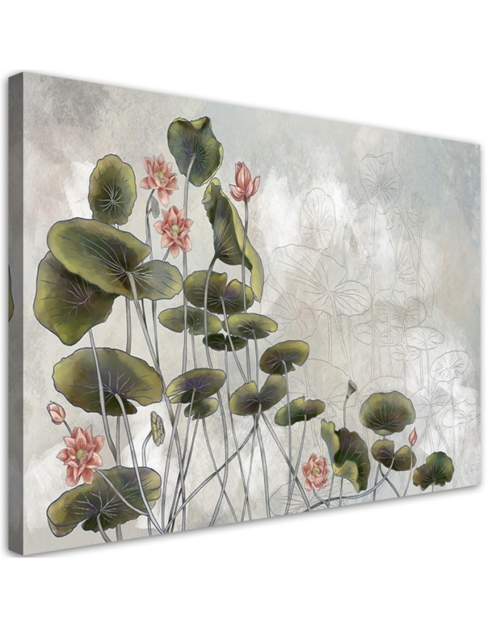 Modernes Wandbild - Rote Wasserlilie | Feeby