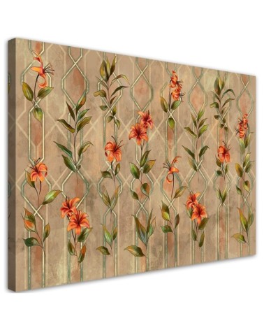 Yellow flower lily - Living room canvas painting | FEEBY