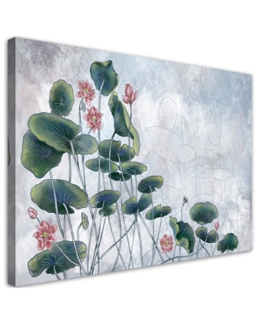 Dekoratives Leinwandbild - Rote Wasserlilie | Feeby