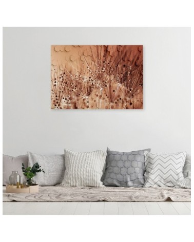 Dekoratives Leinwandbild - Pusteblume in Tau Tropfen | Feeby