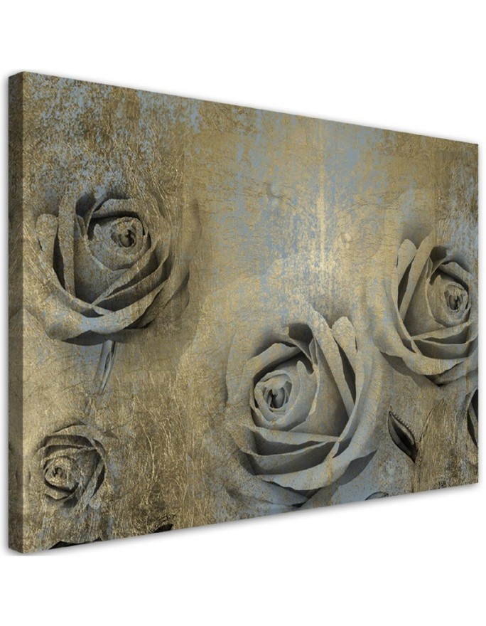 Modernes Wandbild - Goldene Rosen | Feeby