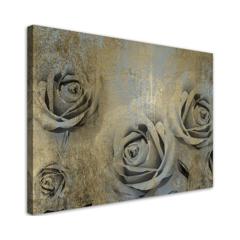Modernes Wandbild - Goldene Rosen | Feeby