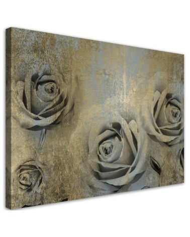 Modernes Wandbild - Goldene Rosen | Feeby
