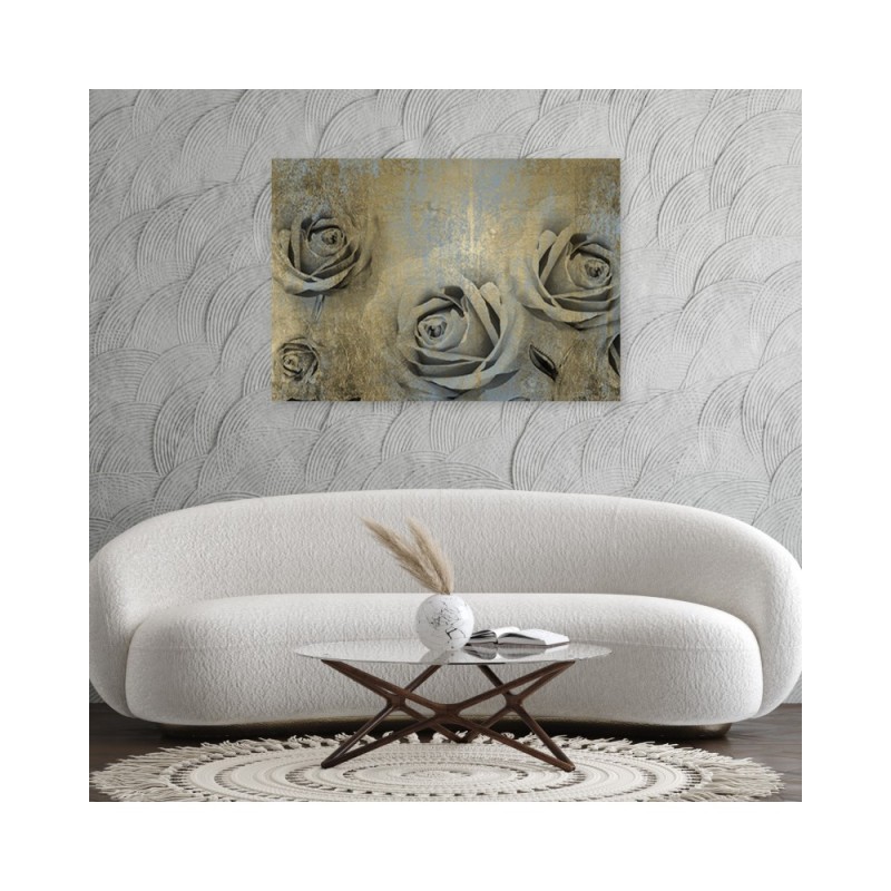 Modernes Wandbild - Goldene Rosen | Feeby