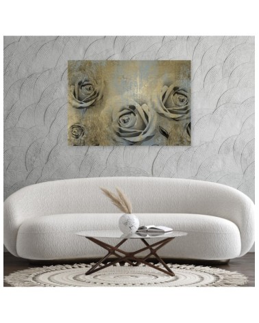 Modernes Wandbild - Goldene Rosen | Feeby