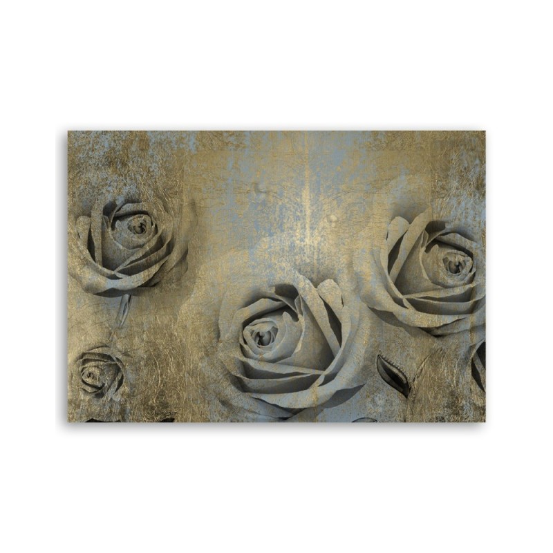 Modernes Wandbild - Goldene Rosen | Feeby