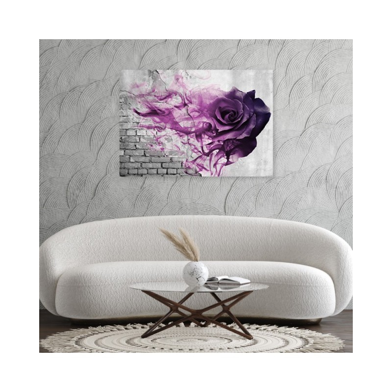 Leinwanddruck - Lila Rose Blumen Ziegeloptik | Feeby
