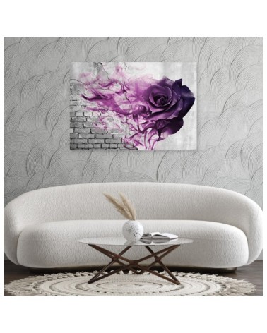 Leinwanddruck - Lila Rose Blumen Ziegeloptik | Feeby