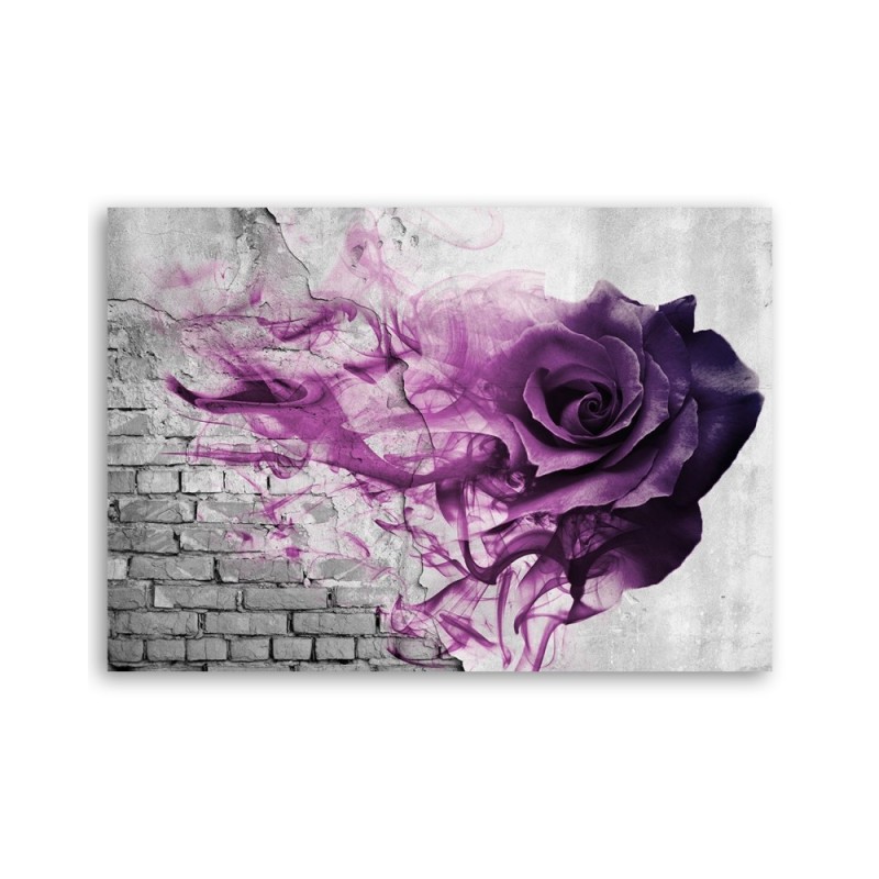 Leinwanddruck - Lila Rose Blumen Ziegeloptik | Feeby