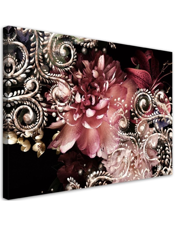 Modernes Wandbild - Pfingstrose und Lilienblume | Feeby