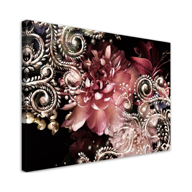Modernes Wandbild - Pfingstrose und Lilienblume | Feeby
