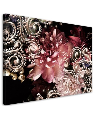 Modernes Wandbild - Pfingstrose und Lilienblume | Feeby