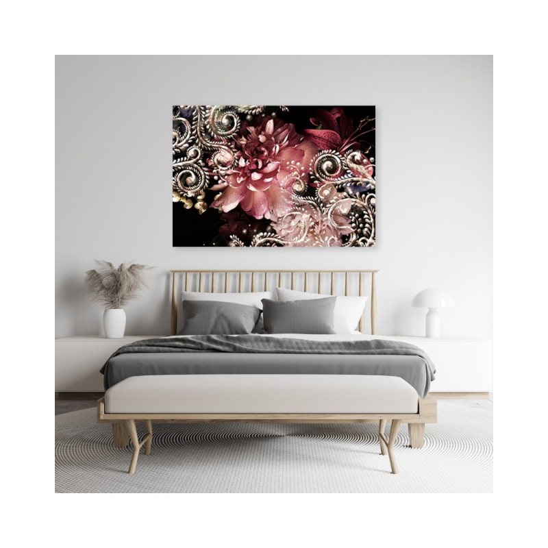 Modernes Wandbild - Pfingstrose und Lilienblume | Feeby