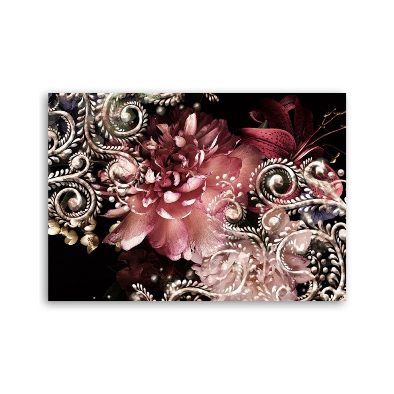 Modernes Wandbild - Pfingstrose und Lilienblume | Feeby