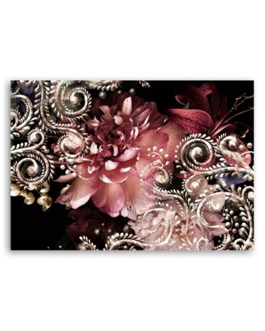 Modernes Wandbild - Pfingstrose und Lilienblume | Feeby