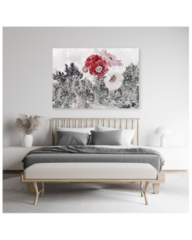 Dekoratives Leinwandbild - Rote Mohnblumen im Garten | Feeby