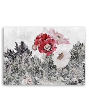 Dekoratives Leinwandbild - Rote Mohnblumen im Garten | Feeby