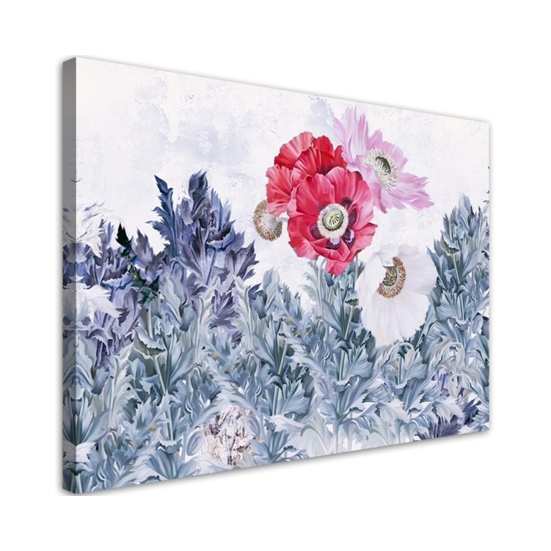 Leinwandbild - Mohnblumen wie gemalt | Feeby