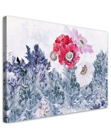 Leinwandbild - Mohnblumen wie gemalt | Feeby