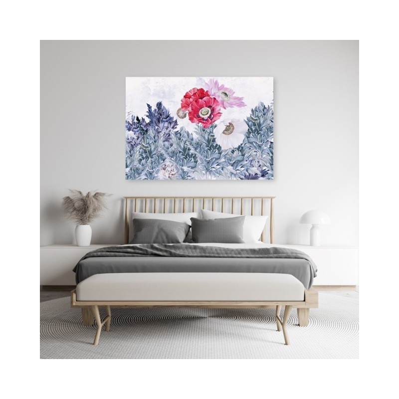 Leinwandbild - Mohnblumen wie gemalt | Feeby