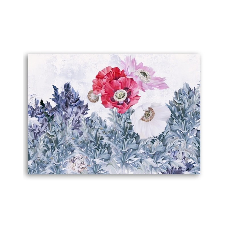 Leinwandbild - Mohnblumen wie gemalt | Feeby