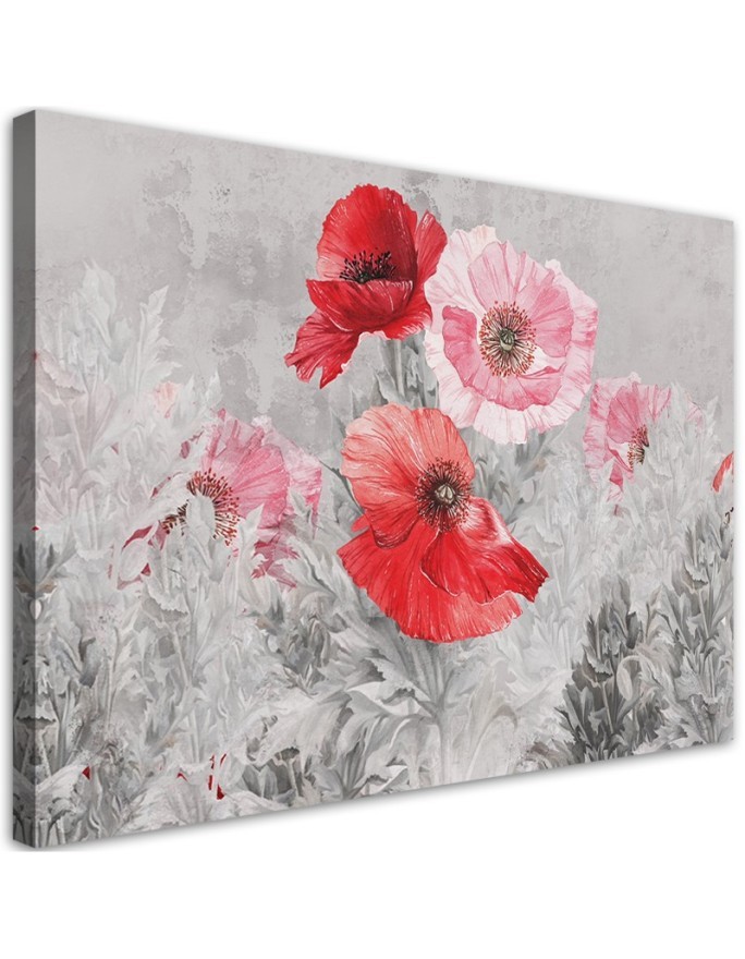 Modernes Wandbild - Rote Mohnblumen auf einer Wiese | Feeby