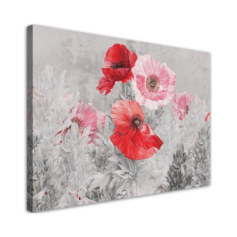 Modernes Wandbild - Rote Mohnblumen auf einer Wiese | Feeby