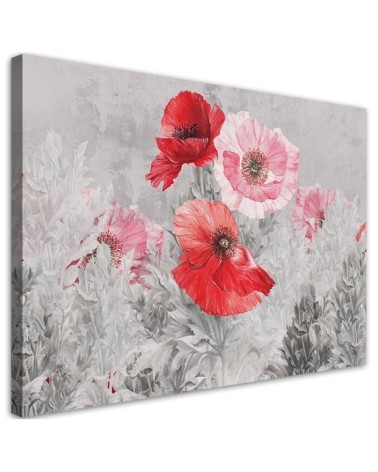 Wall art painting - Red poppies on a grey meadow. High quality  | FEEBY
