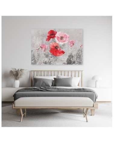 Modernes Wandbild - Rote Mohnblumen auf einer Wiese | Feeby