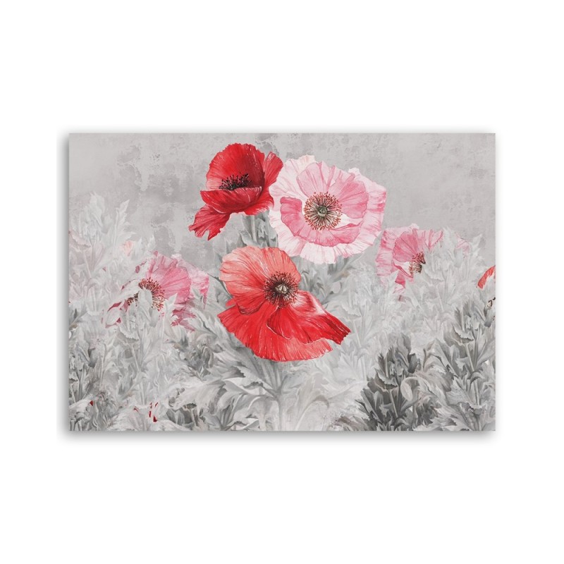 Modernes Wandbild - Rote Mohnblumen auf einer Wiese | Feeby