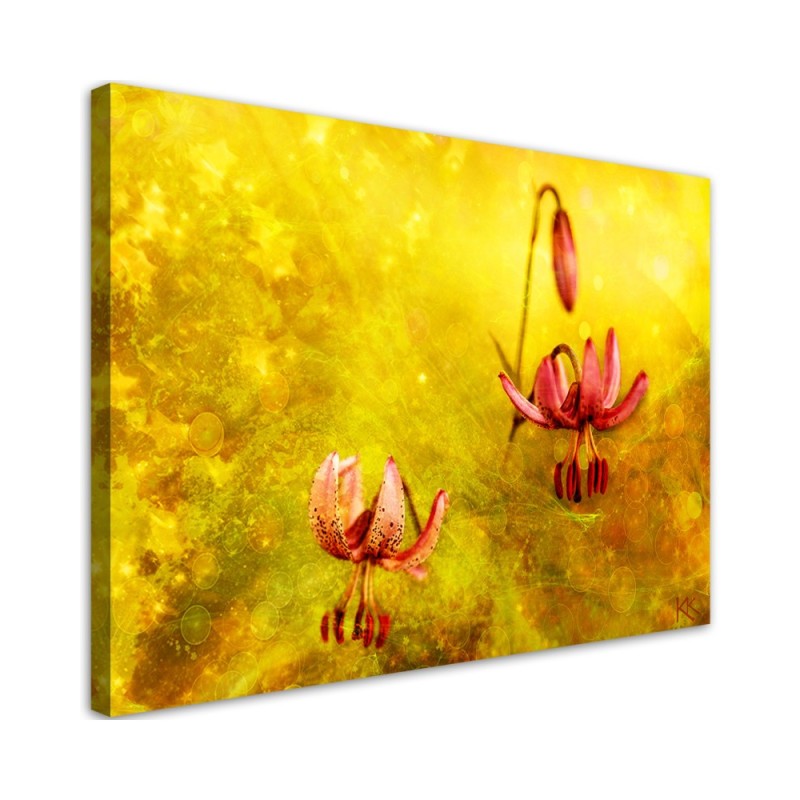 Abstrakcja tulipany kwiaty - Obraz na płótnie canvas | FEEBY