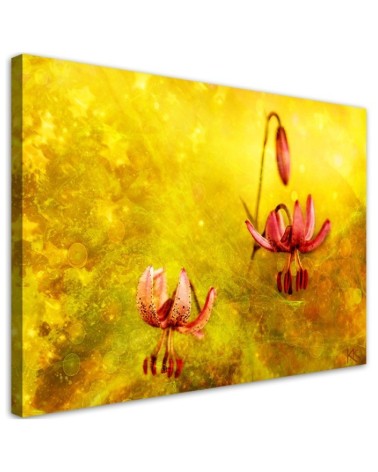 Bild auf Leinwand - Tulpenblüten Natur Gelb | Feeby