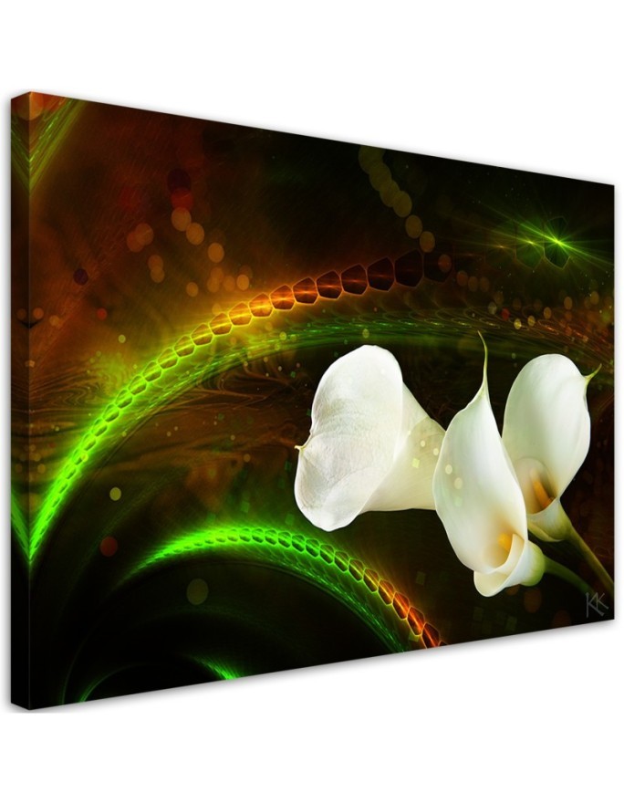 White calla flower plant nature - Modern Canvas painting for living room | FEEBY