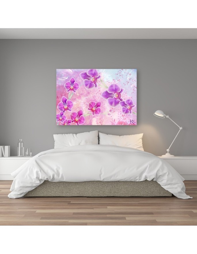 Orchid Flowers Abstraction - Modern painting for wall | FEEBY