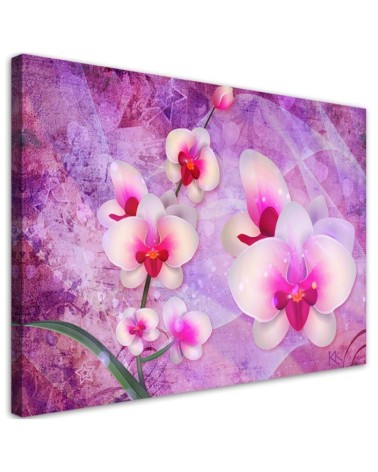 Leinwandbild modern - Orchideenblüten Abstraktion | Feeby
