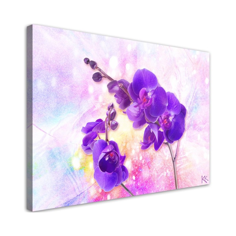 Fioletowy kwiat orchidei - Obraz do salonu | FEEBY