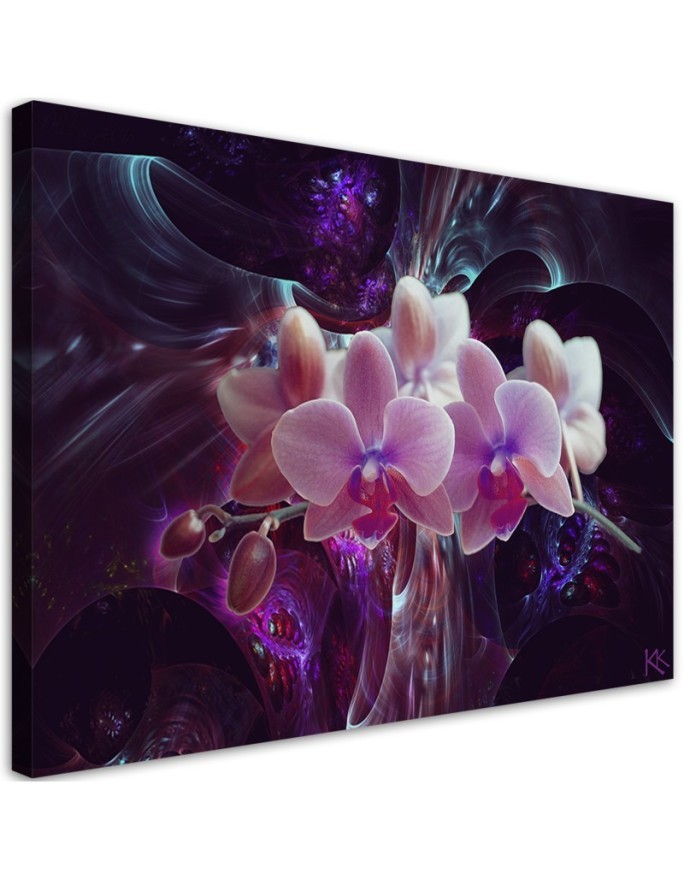 Wandbild für Wohnzimmer - Weiße Orchidee Blumen Pflanzen | Feeby