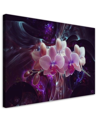 Wandbild für Wohnzimmer - Weiße Orchidee Blumen Pflanzen | Feeby