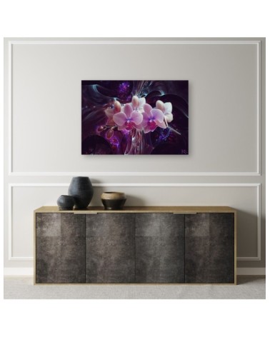 Wandbild für Wohnzimmer - Weiße Orchidee Blumen Pflanzen | Feeby