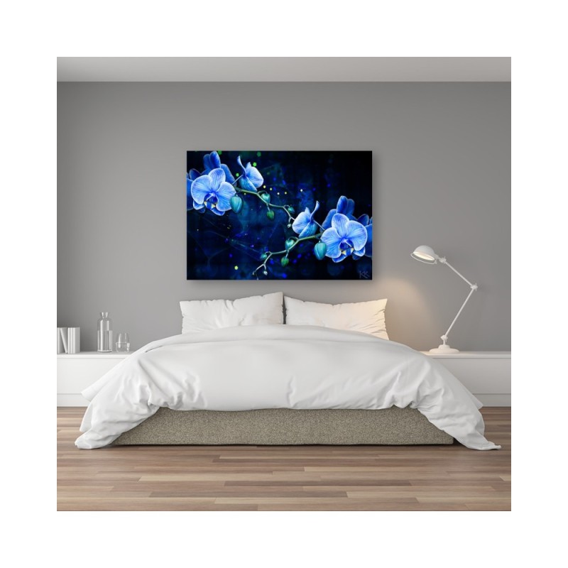 Leinwanddruck - Blaue Orchideenblume | Feeby