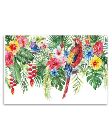 Leinwandbild - Blätter tropischer Papageienblüten | Feeby
