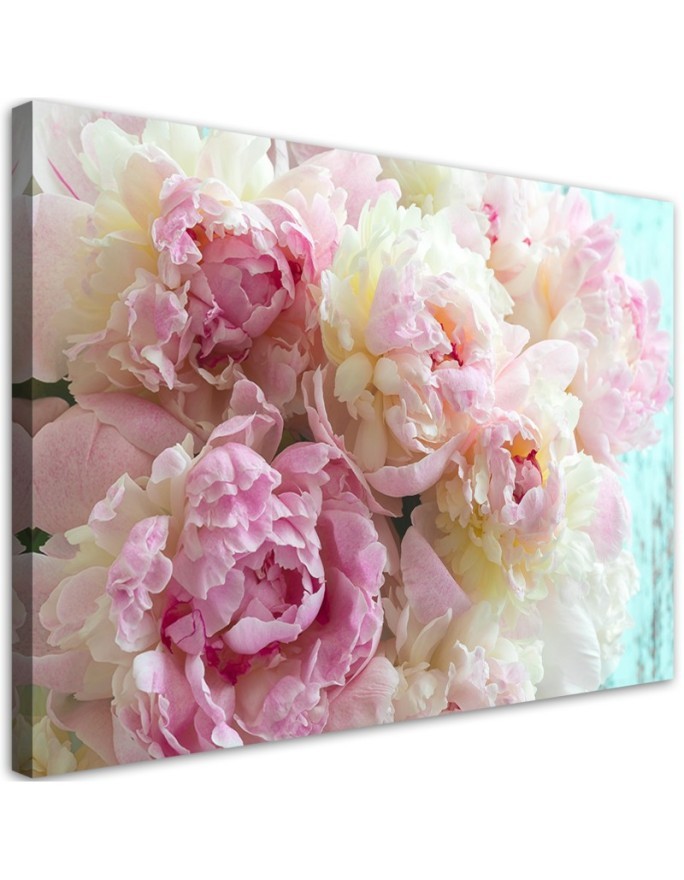 Modernes Wandbild - Rosa Pfingstrosenblumen | Feeby