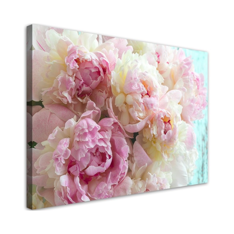 Modernes Wandbild - Rosa Pfingstrosenblumen | Feeby