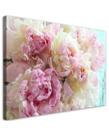 Modernes Wandbild - Rosa Pfingstrosenblumen | Feeby