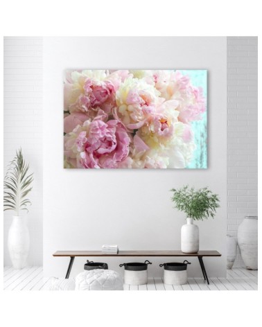 Modernes Wandbild - Rosa Pfingstrosenblumen | Feeby